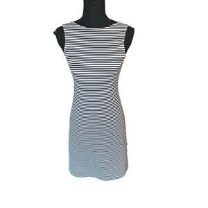 Theory Sheath Blue White Striped Sleeveless Dress Size P